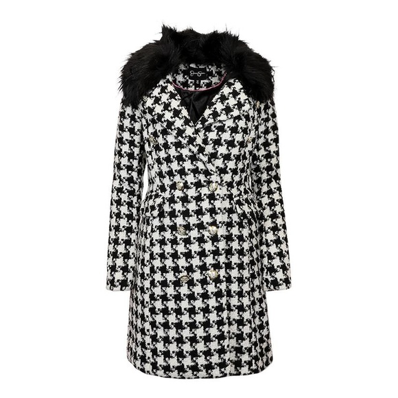 Jessica Simpson Houndstooth Peacoat...Sz: Large - Picture 1 of 3